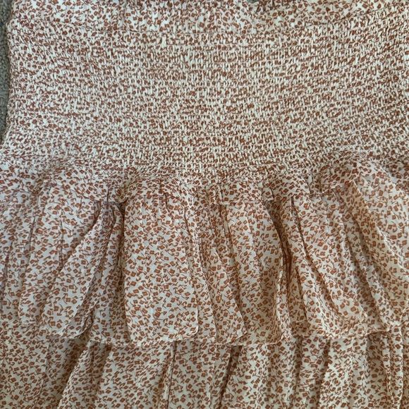 Reset Tiered Mini Skirt Floral Smocked Waist Ruffle Hem Size Medium - Picture 4 of 6